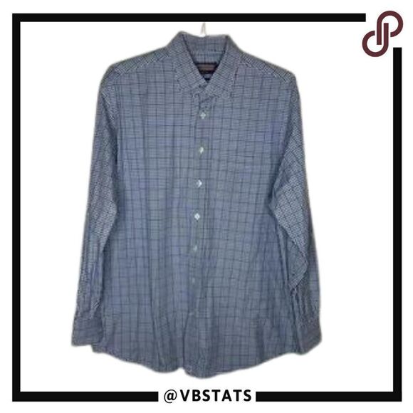 Vineyard Vines Blue/Black/White Plaid LS Burgee Shirt in Size XL - Picture 1 of 6